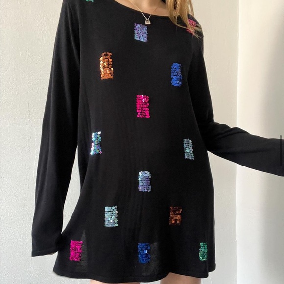 Vintage Silk and Sequins Knit Top/Dress - Picture 3 of 6